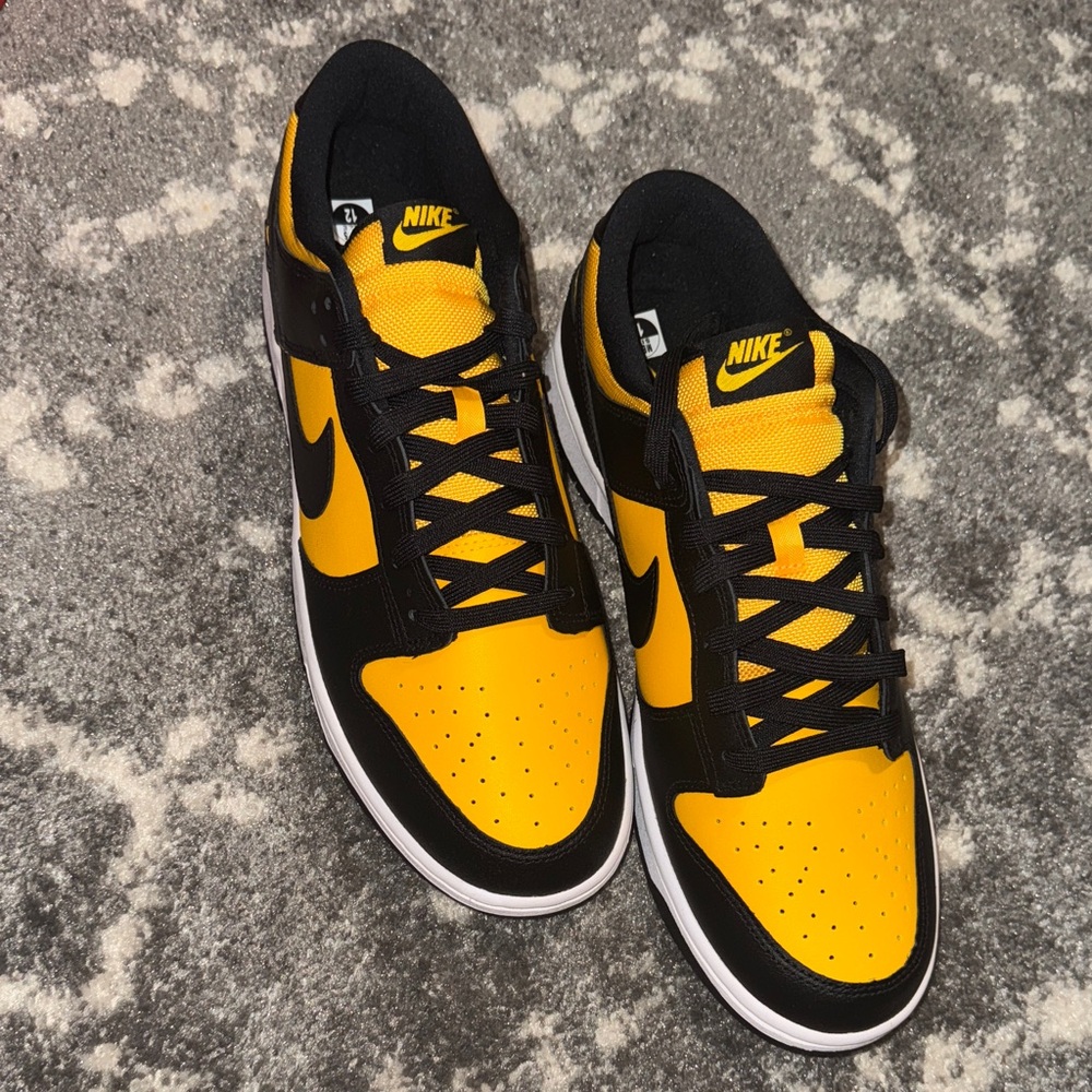 Nike University Gold and Black Dunk Low